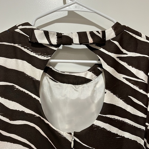 Kate Spade Dorothy Zebra Print Brown And White Dress - Picture 3 of 4
